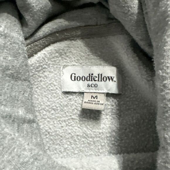 Goodfellow Pullover Hoodie Sweatshirt Mens Medium Solid‎ Gray Fleece Drawstring - Picture 3 of 5